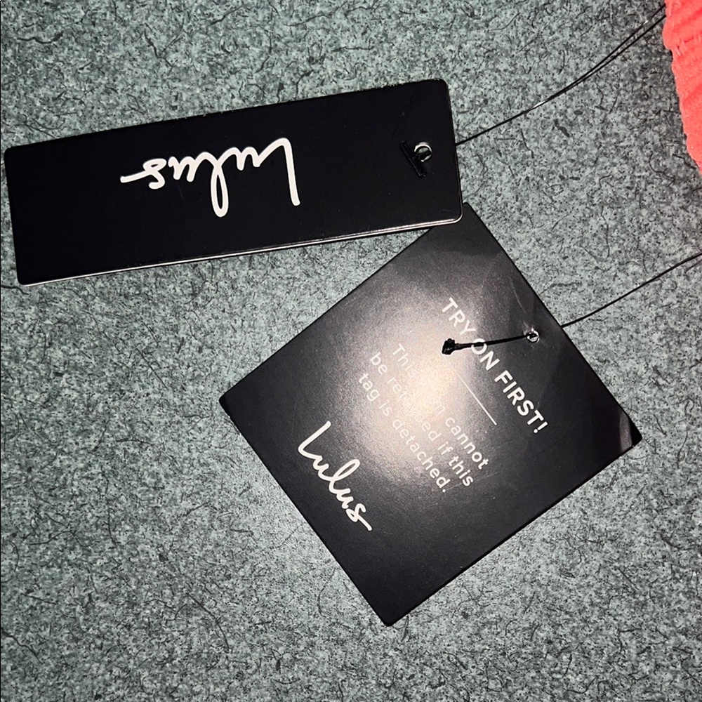 Lulu's Coral Lace Halter Mini Dress - Picture 4 of 6